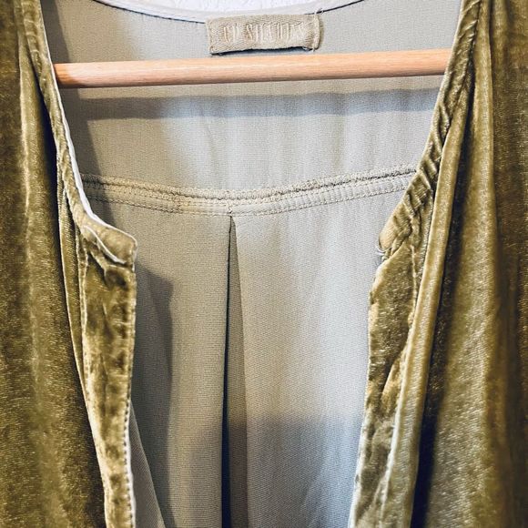 CP Shades Khaki Velvet Midi Dress - Picture 4 of 6